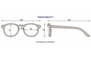 Okulary dla dzieci (Polaryzacja) "Keyhole Jet Black" | Cobalt Blue Mirrored Lenses Polarized (2023)