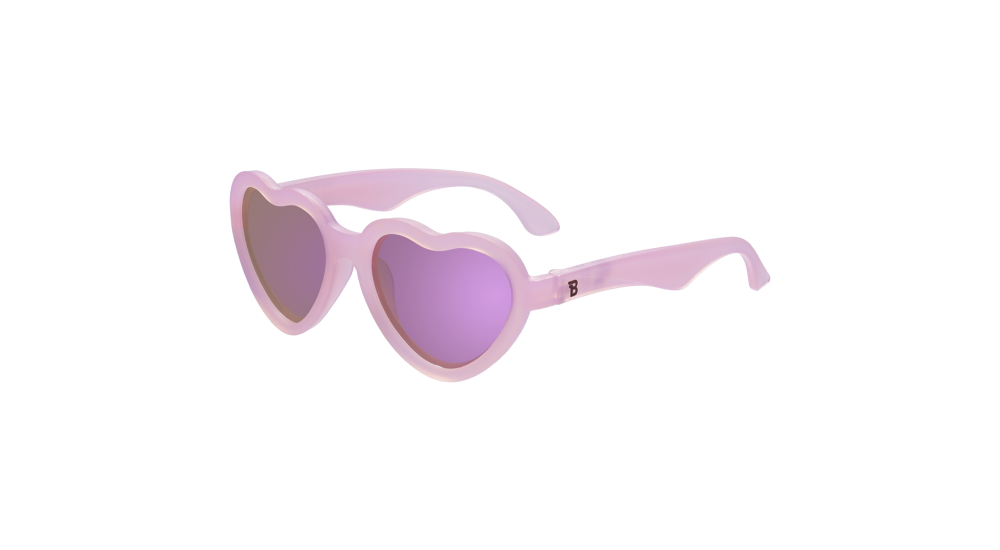Okulary dla dzieci (Polaryzacja) "Heart Frosted Pink" | Purple Mirrored Lens (2023)