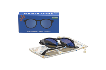 Okulary dla dzieci (Polaryzacja) "Keyhole Jet Black" | Cobalt Blue Mirrored Lenses Polarized (2023)
