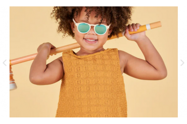 Okulary dla dzieci Keyhole: Sweet Cream | Turquoise Blue Mirrored Lenses  (2024)