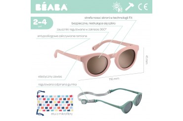 okulary słoneczne dla dzieci Beaba-Okulary-dla-dzieci-2-4-lata-Happy-Dusty-rose