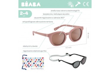 okulary słoneczne dla dzieci Beaba-Okulary-dla-dzieci-2-4-lata- Bright - Sorbet
