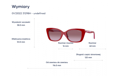 VOGUE - okulary dla dzieci - Butterfly - Jednolite czerwone
