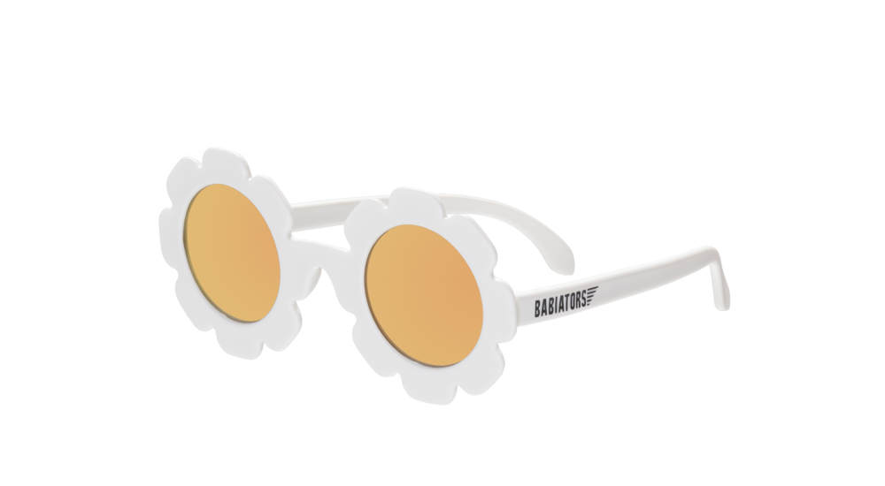 Okulary dla dzieci (Polaryzacja) "The Daisy" White Flower Polarized Gold Lens