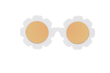 Okulary dla dzieci (Polaryzacja) "The Daisy" White Flower Polarized Gold Lens
